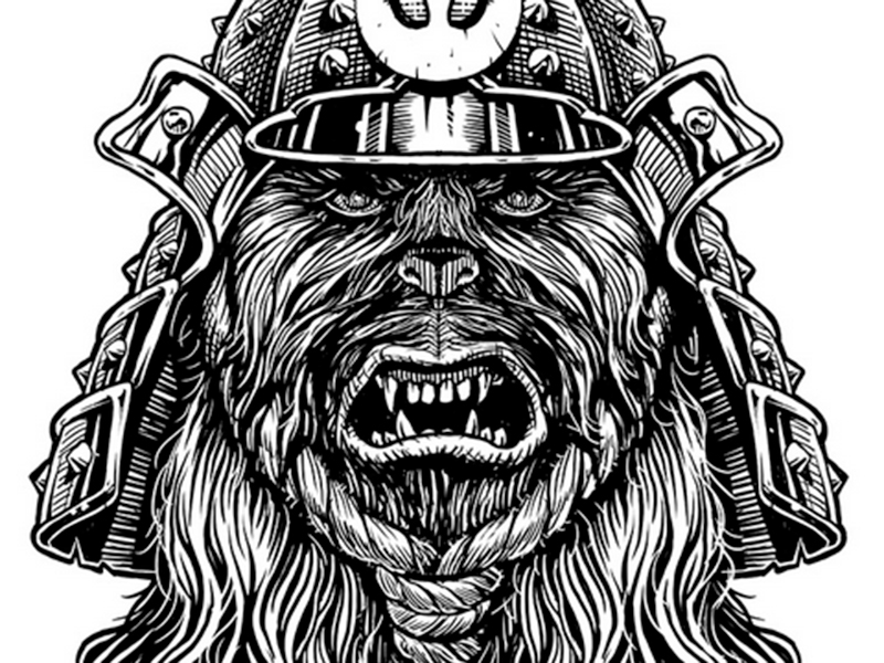 Click to view Drew Mullen artist website. Image shows scratchboard illustration by Drew Mullen of Alchemist canning line.