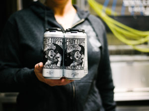 Photo of Headys fresh off the canning line at the Waterbury brewery