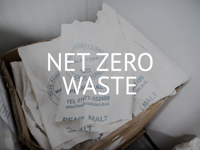 Image showing malt bags, which we now recycle as we move toward net zero waste