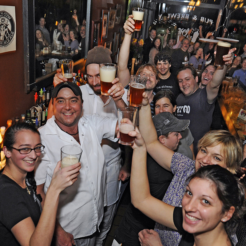 Photo of Five year celebration at the old pub. Circa 2008.