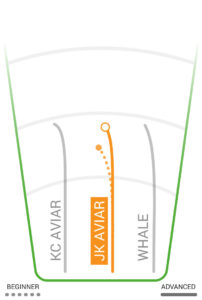 Flight path diagram of Innova JK Aviar disc golf putter