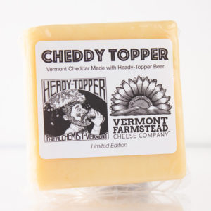 Cheddar cheese made with Heady Topper beer seconds (dented cans, underfills, overfills -- beers that we can't sell).
